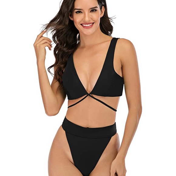 Sherry DC | Black High Waist Wrap Around Bikini - Picture 3 of 6